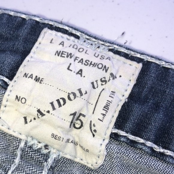 VINTAGE L.A. IDOL BOOTCUT JEANS 37x31 CRYSTALS 💎 - Picture 4 of 8